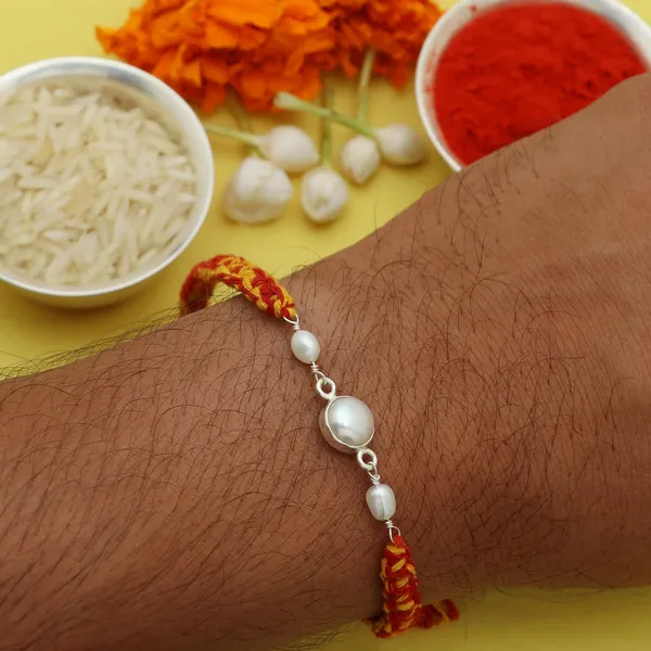 ITISHA_925_Sterling_Silver_White_Pearl_Rakhi_for_Brother_|_Silver_Rakhis_for_rakshabandhan_|_Silver_Rakhi_for_Bhai
