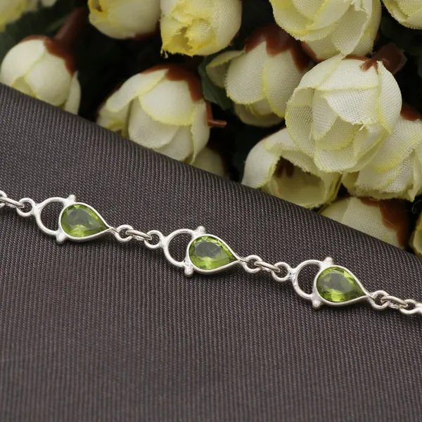 Real_Peridot_925_Sterling_Silver_Bracelet_-_Elegant_Green_Peridot_Handcrafted_Bracelet
