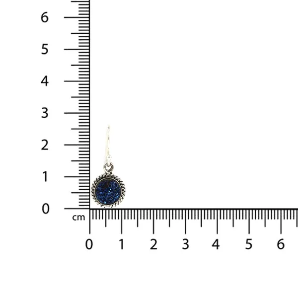 925_STERLING_SILVER_BLUE_DUZY_STUDDED_HIGH_POLISH_SIMPLE_AND_BASIC_LIGHT_WEIGHT_DANGLE_EARRING