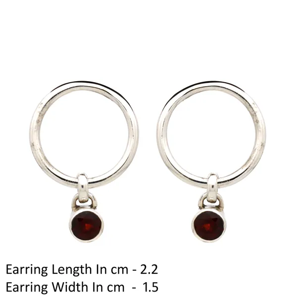 925_STERLING_SILVER_RED_GARNET_BALI_DANGLE_EARRING
