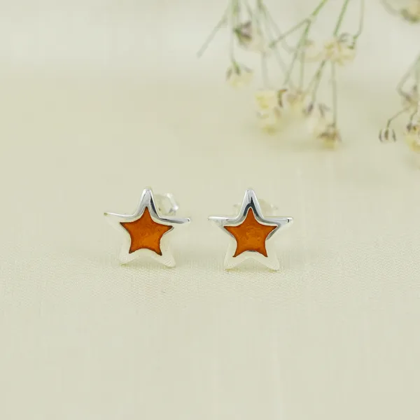 SILVER_ENAMEL_NIGHT_STAR_925_ITISHA_AMBER_GOLDEN_SMALL_STUD