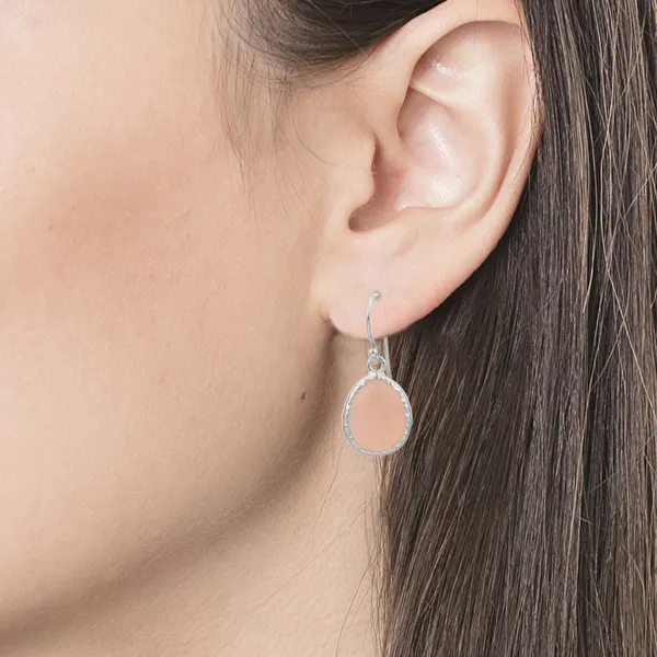 925_sterling_silver_egg_shape_Pink_Onyx_studded_bezel_setting_earring
