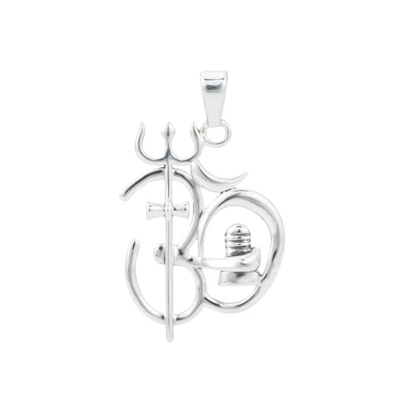 Itisha_Sterling_silver_spritual_Om_Trishul_Damroo_pendant_with_chain_suitable_for_regular_wear