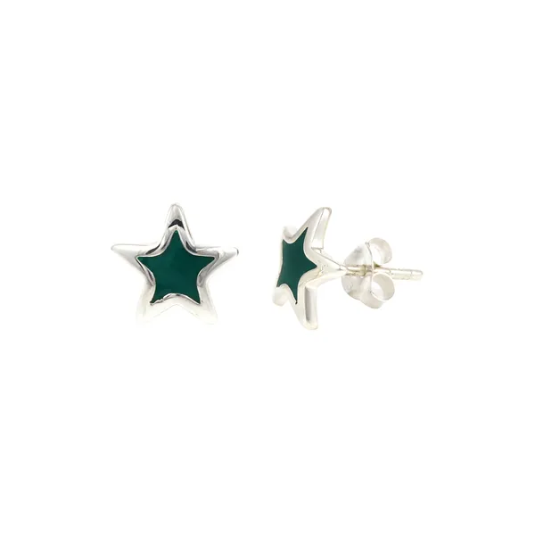 SILVER_ENAMEL_NIGHT_STAR_925_ITISHAGREEN_COLOR_SMALL_STUD
