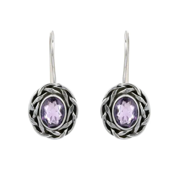 925_sterling_silver_light_weight_oval_shape_amethyst_studded_dangle_earring
