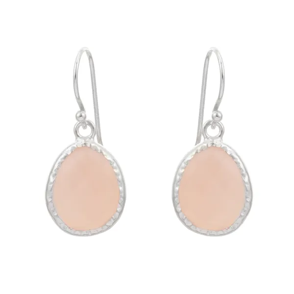 925_sterling_silver_egg_shape_Pink_Onyx_studded_bezel_setting_earring