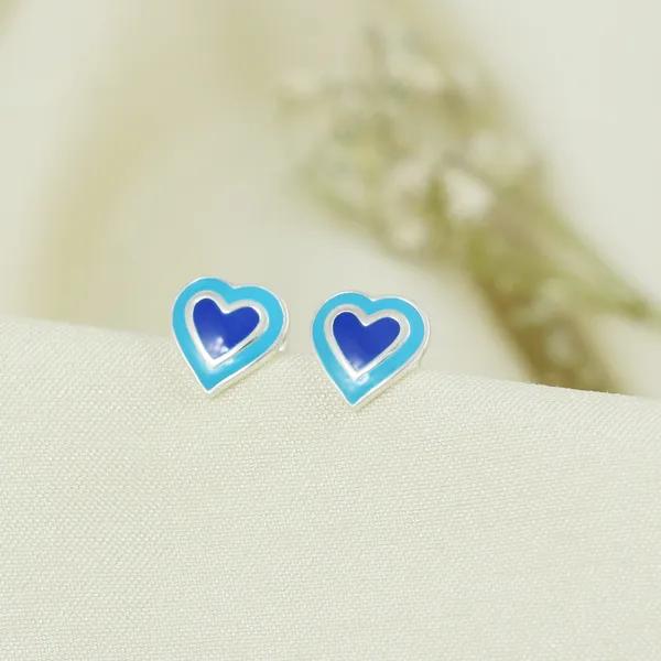 SILVER_ENAMEL_925_HEART_DOUBLE_COLOR_SMALL_STUD_SKY_BLUE_WITH_LAPIZ