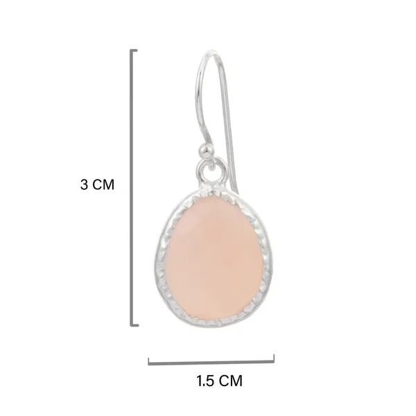 925_sterling_silver_egg_shape_Pink_Onyx_studded_bezel_setting_earring