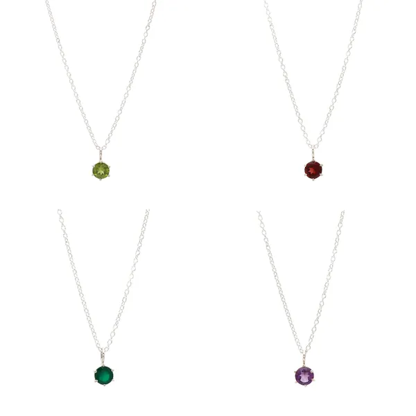925_sterling_silver_set_of_four_pendants_round_peridot,garnet,amethyst,green_onyx_studded_with_chain