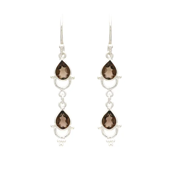 Handcrafted_Smoky_Quartz_925_Sterling_Silver_Earrings_-_Bezel_Style_Brown_Stone_Drops