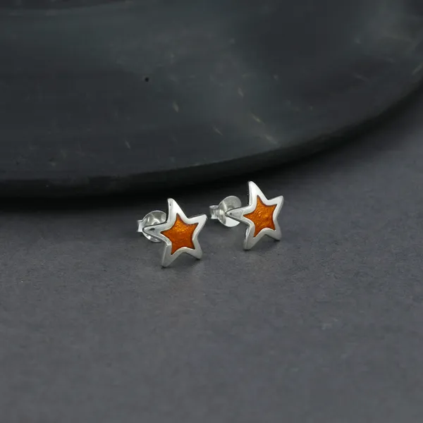 SILVER_ENAMEL_NIGHT_STAR_925_ITISHA_AMBER_GOLDEN_SMALL_STUD