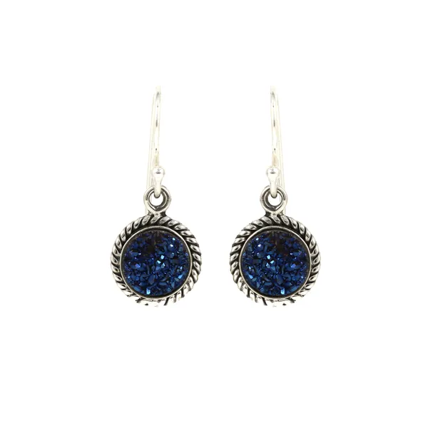 925_STERLING_SILVER_BLUE_DUZY_STUDDED_HIGH_POLISH_SIMPLE_AND_BASIC_LIGHT_WEIGHT_DANGLE_EARRING