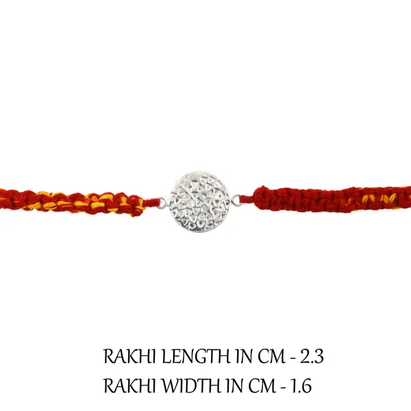 ITISHA_925_Sterling_Silver_Rakhi_for_Brother_|_Round_Textured_Design_with_Red-Yellow_Handwoven_Thread_|_Pure_Silver_Raksha_Bandhan_Gift_for_Men_&_Boys