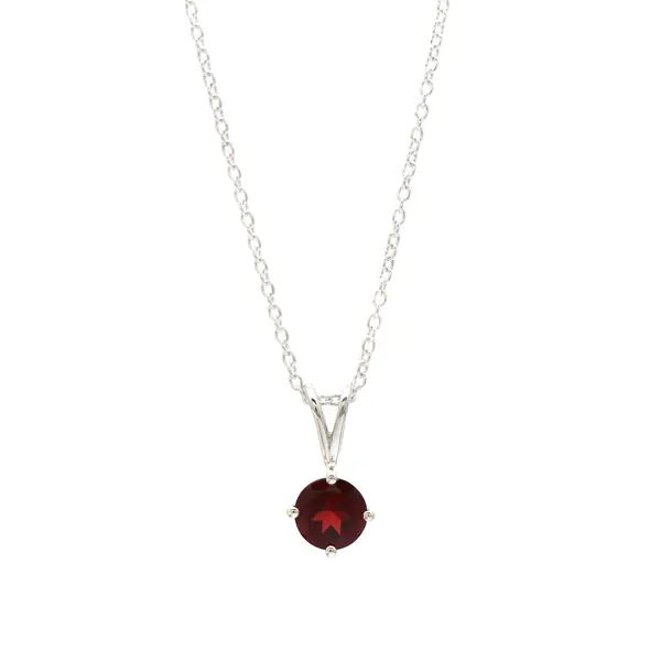 925_sterling_silver_garnet_studded_light_weight_pendant_with_chain