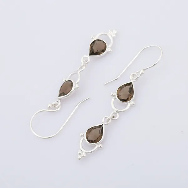 Handcrafted_Smoky_Quartz_925_Sterling_Silver_Earrings_-_Bezel_Style_Brown_Stone_Drops
