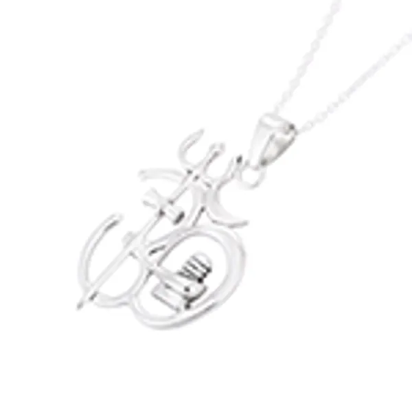 Itisha_Sterling_silver_spritual_Om_Trishul_Damroo_pendant_with_chain_suitable_for_regular_wear