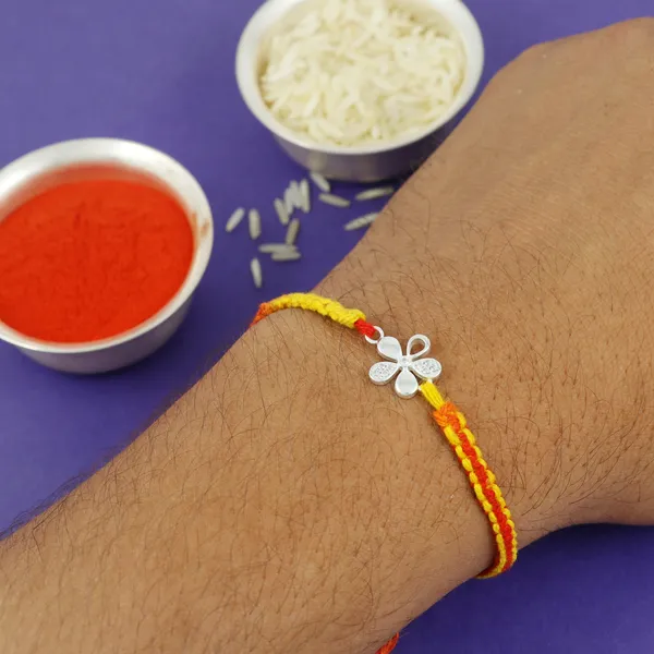 ITISHA_925_Sterling_Silver_Floral_Rakhi_for_Boys_&_Men_|_Pure_Silver_Rakhi_Thread_for_Raksha_Bandhan_|_Elegant_&_Skin-Friendly_Gift_for_Brother