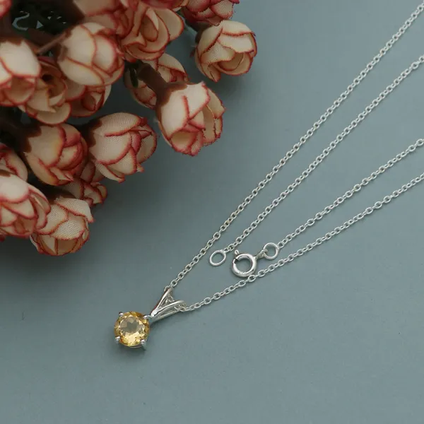 925_sterling_silver_yellow_citrine_studded_light_weight_pendant_with_chain