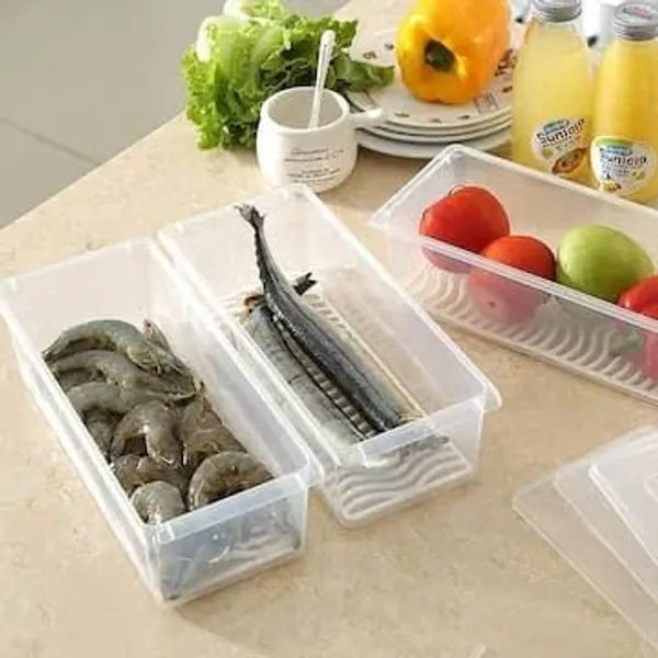 Refrigerator_Storage_Container_With_Drain_Plate