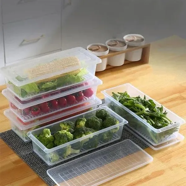 Refrigerator_Storage_Container_With_Drain_Plate