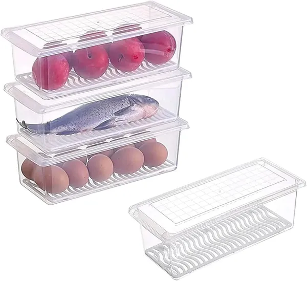 Refrigerator_Storage_Container_With_Drain_Plate