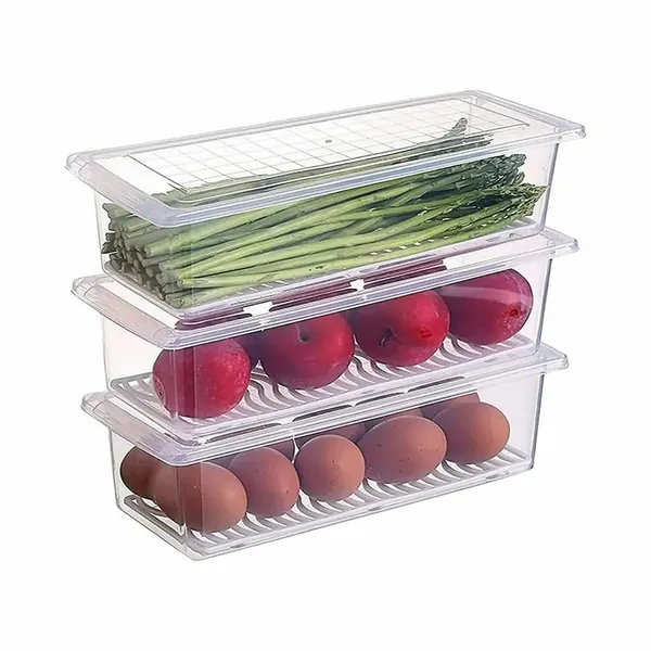 Refrigerator_Storage_Container_With_Drain_Plate