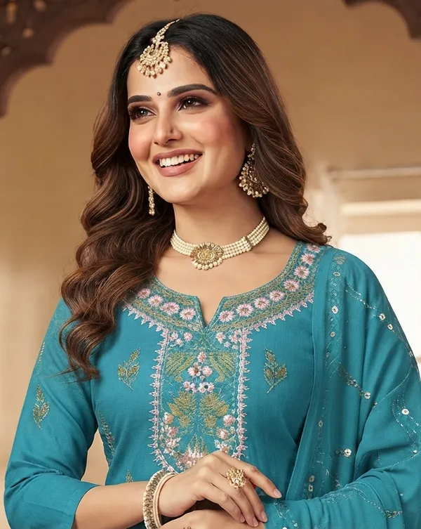 Teal_Embroidered_Straight_Kurta_Set_for_Women