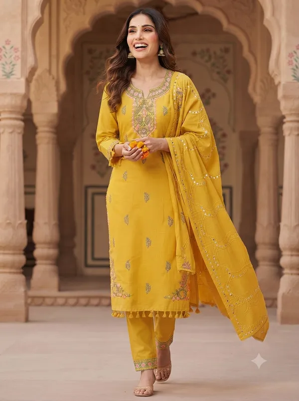 Mustard_Embroidered_Straight_Kurta_Set_for_Women