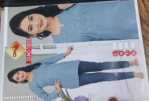 Blue_Embroidered_Straight_Kurti_for_Women
