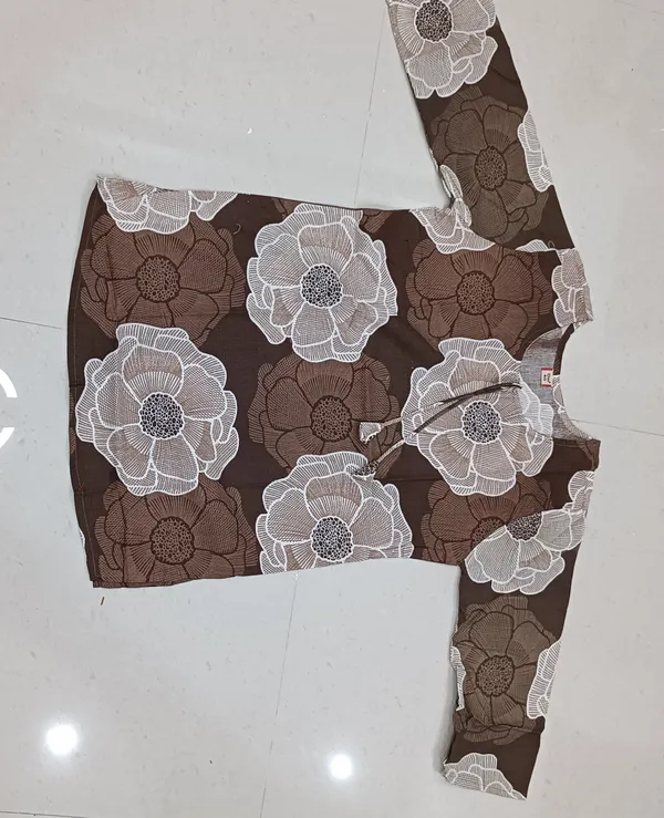 Brown_Floral_Print_Long_Sleeve_Top_for_Women