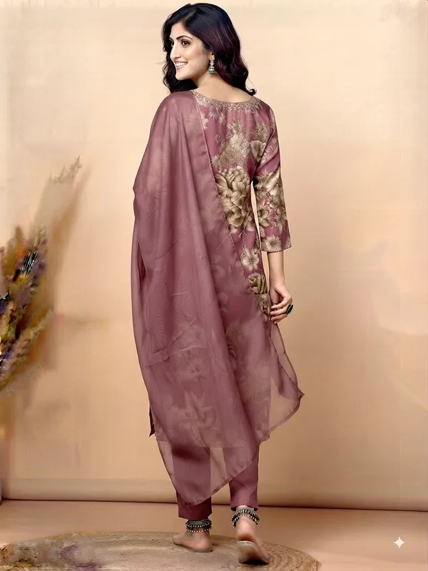 Maroon_Cotton_Blend_Floral_Print_Kurta_Set_For_Women