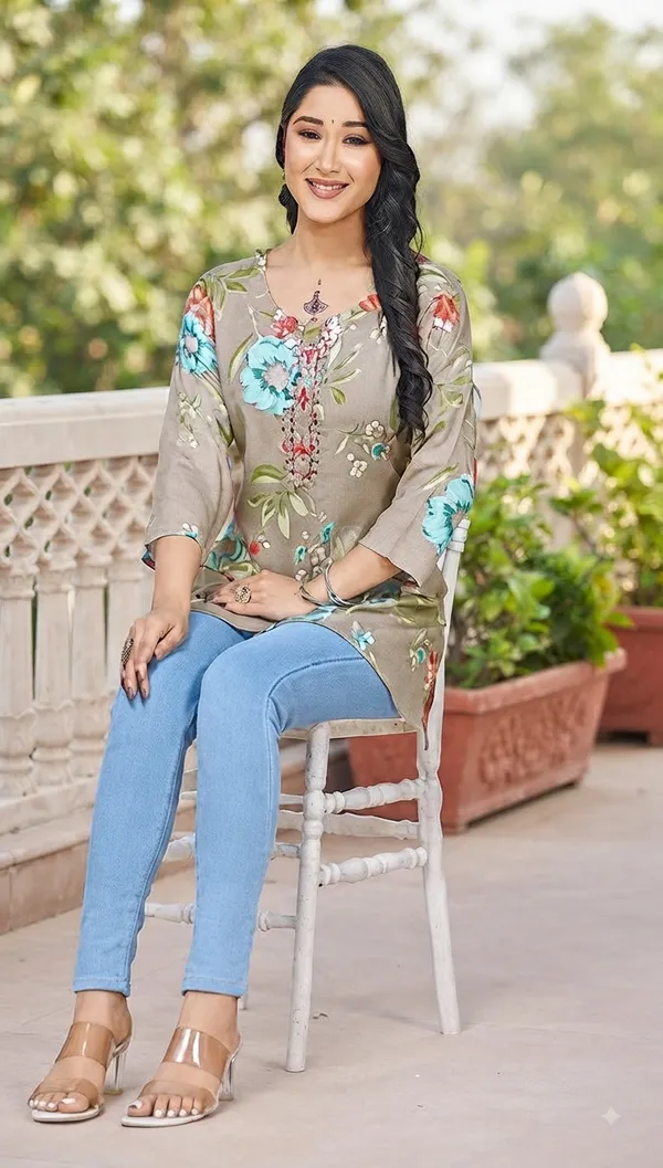 Grey_Cotton_Straight_Floral_Print_Kurti_For_Women