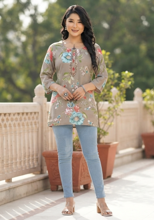 Grey_Cotton_Straight_Floral_Print_Kurti_For_Women
