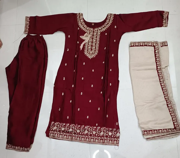 Maroon_Embroidered_Straight_Kurta_Set_for_Women