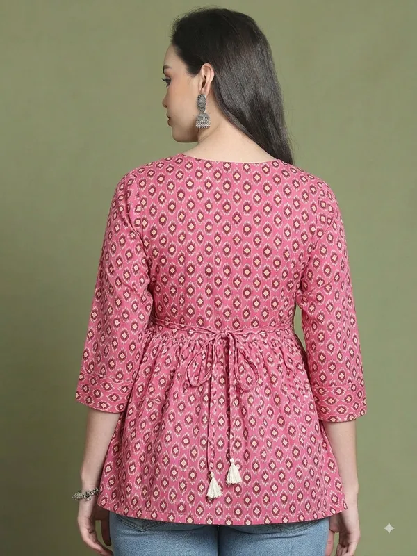 Blue_Rayon_Flared_Geometric_Print_Dress_For_Girls