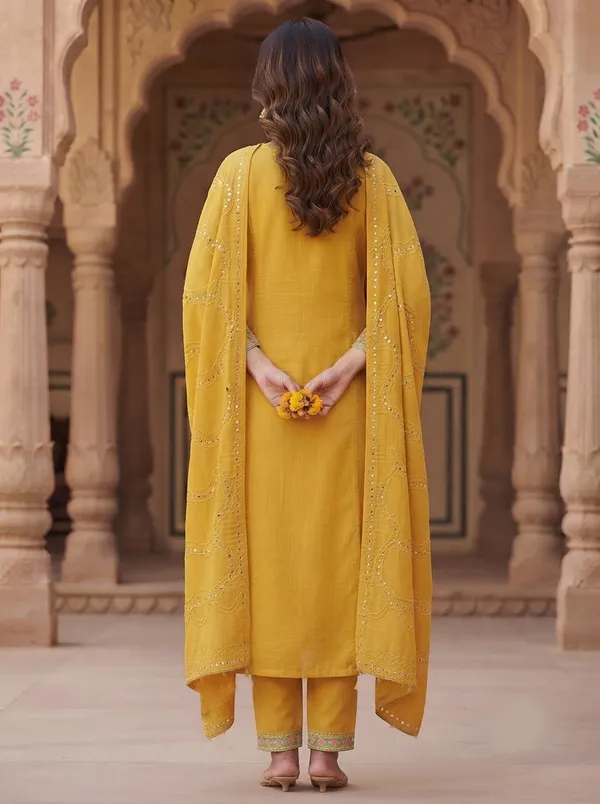 Mustard_Embroidered_Straight_Kurta_Set_for_Women