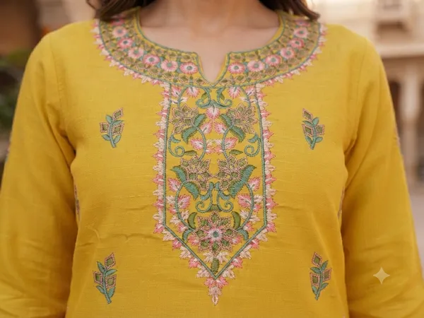 Mustard_Embroidered_Straight_Kurta_Set_for_Women
