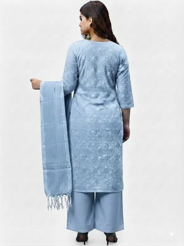 Women's_Embroidered_Light_Blue_Cotton_Stitched_Office_Kurta_Pajama_and_Dupatta_Set