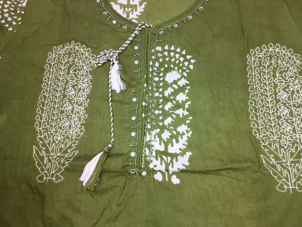 Olive_Green_Cotton_Printed_Kurti_Set_For_Women