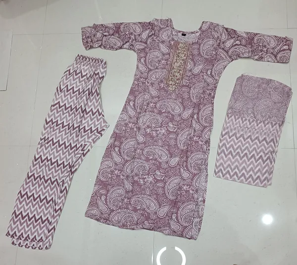 Lavender_Printed_Three_Piece_Kurta_Set_for_Women