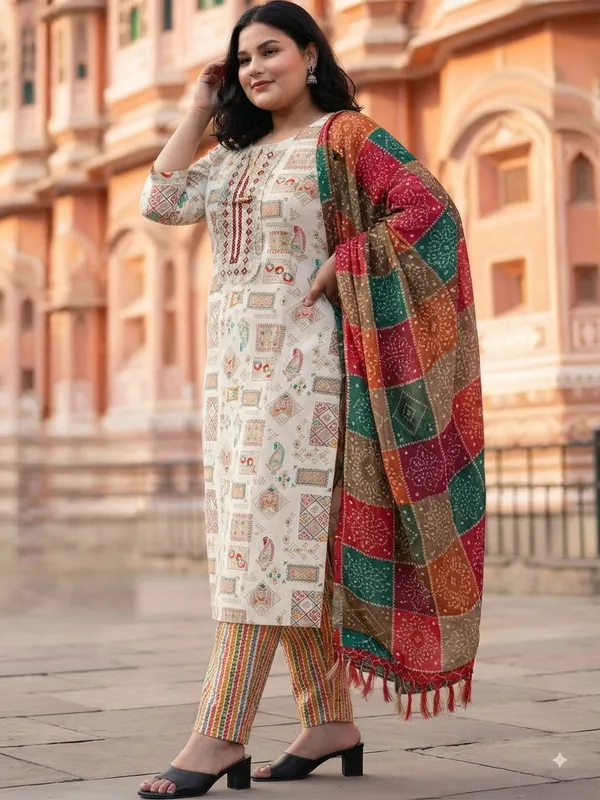 Cream_&_Multicolor_Embroidered_Soft_Cotton_Ethnic_Kurta_Set_for_Women