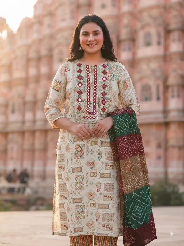 Cream_&_Multicolor_Embroidered_Soft_Cotton_Ethnic_Kurta_Set_for_Women