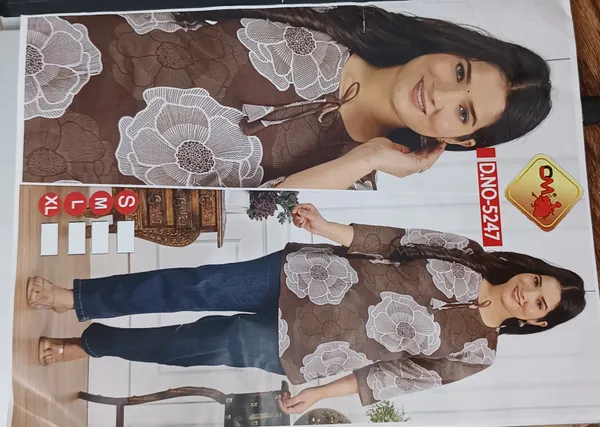 Brown_Floral_Print_Long_Sleeve_Top_for_Women