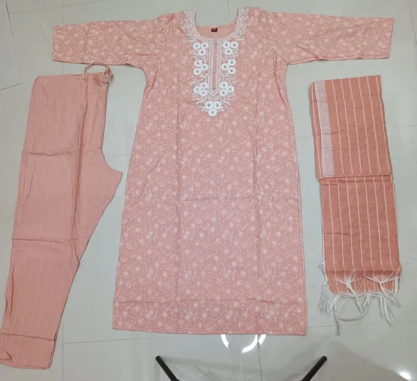 Peach_Embroidered_Kurta_Pant_Set_for_Women