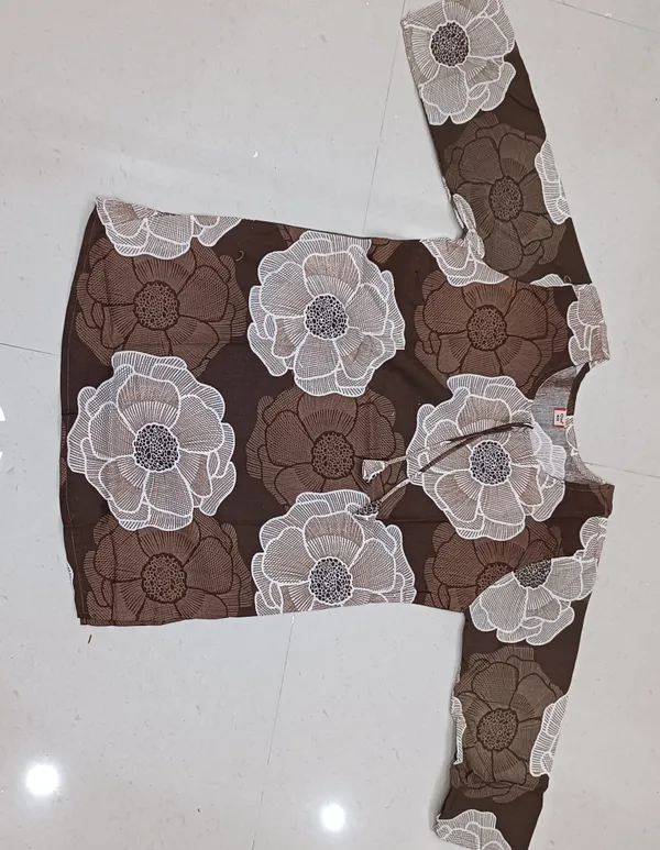 Brown_Floral_Print_Long_Sleeve_Top_for_Women