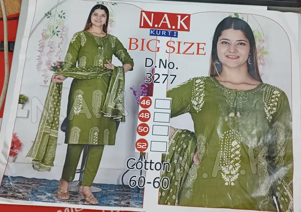 Olive_Green_Cotton_Printed_Kurti_Set_for_Women