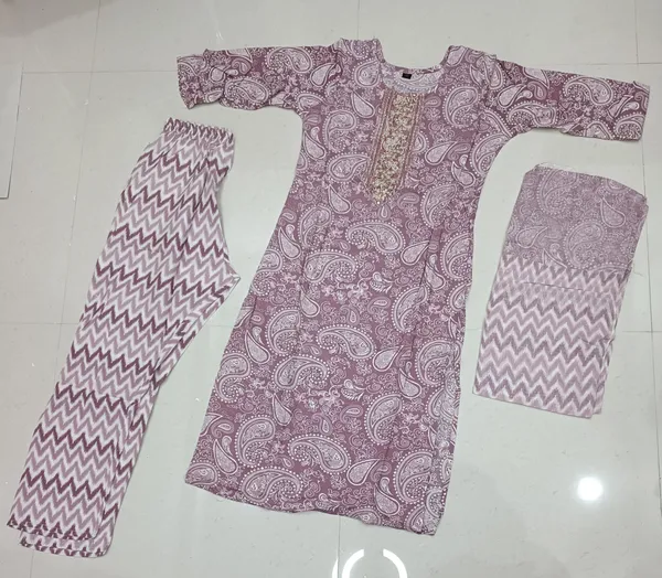 Lavender_Printed_Three_Piece_Kurta_Set_for_Women
