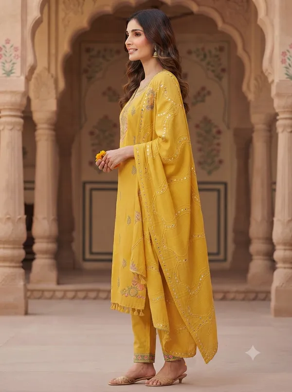 Mustard_Embroidered_Straight_Kurta_Set_for_Women