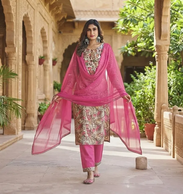 Stunning_Floral_Printed_3-Piece_Kurta_Set_with_Solid_Pant_&_Dupatta