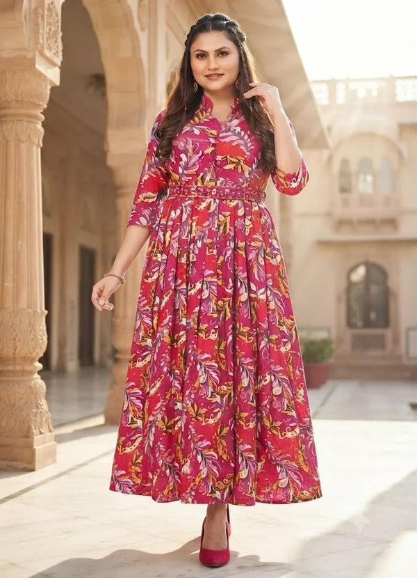 Red_Cotton_Floral_Print_Fit_And_Flare_Dress_For_Women